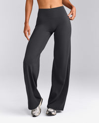 SoftMotion™ Straight Leg Pants with Grey Logo | Coal
