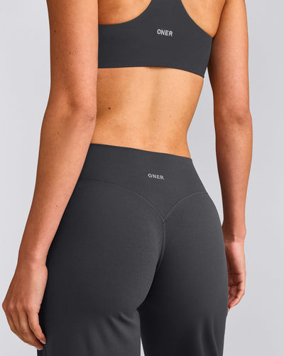 SoftMotion™ Straight Leg Pants with Grey Logo | Coal