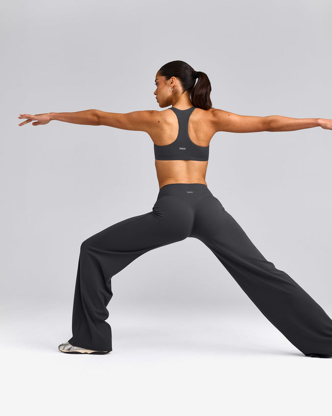 SoftMotion™ Straight Leg Pants with Grey Logo | Coal