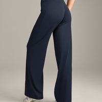 SoftMotion™ Straight Leg Bottoms with Grey Logo | True Blue