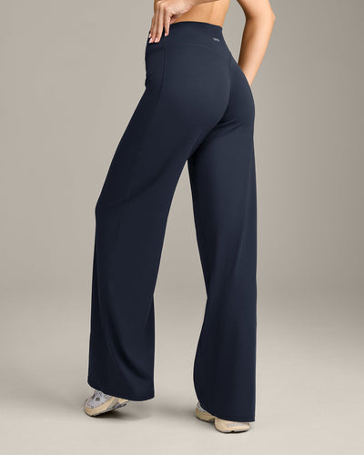 SoftMotion™ Straight Leg Bottoms with Grey Logo | True Blue