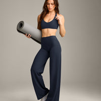 SoftMotion™ Straight Leg Bottoms with Grey Logo | True Blue