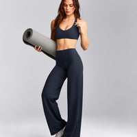 SoftMotion™ Straight Leg Bottoms with Grey Logo | True Blue