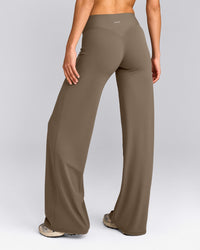 SoftMotion™ Straight Leg Bottoms with Grey Logo | Moss Brown