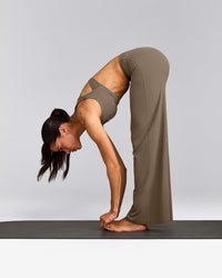 SoftMotion™ Straight Leg Bottoms with Grey Logo | Moss Brown