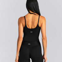 SoftMotion™ Strappy Tank Top with Built in Bra Shelf New Branding | Black