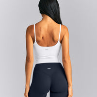 SoftMotion™ Strappy Mid Tank Top with Built in Bra Shelf New Branding | White