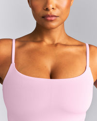 SoftMotion™ Strappy Mid Tank Top with Built in Bra Shelf | Chalk Pink
