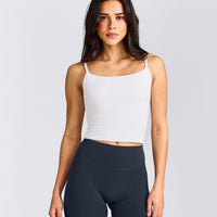 SoftMotion™ Strappy Mid Vest with Built in Bra Shelf | White