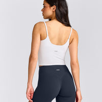 SoftMotion™ Strappy Mid Vest with Built in Bra Shelf | White