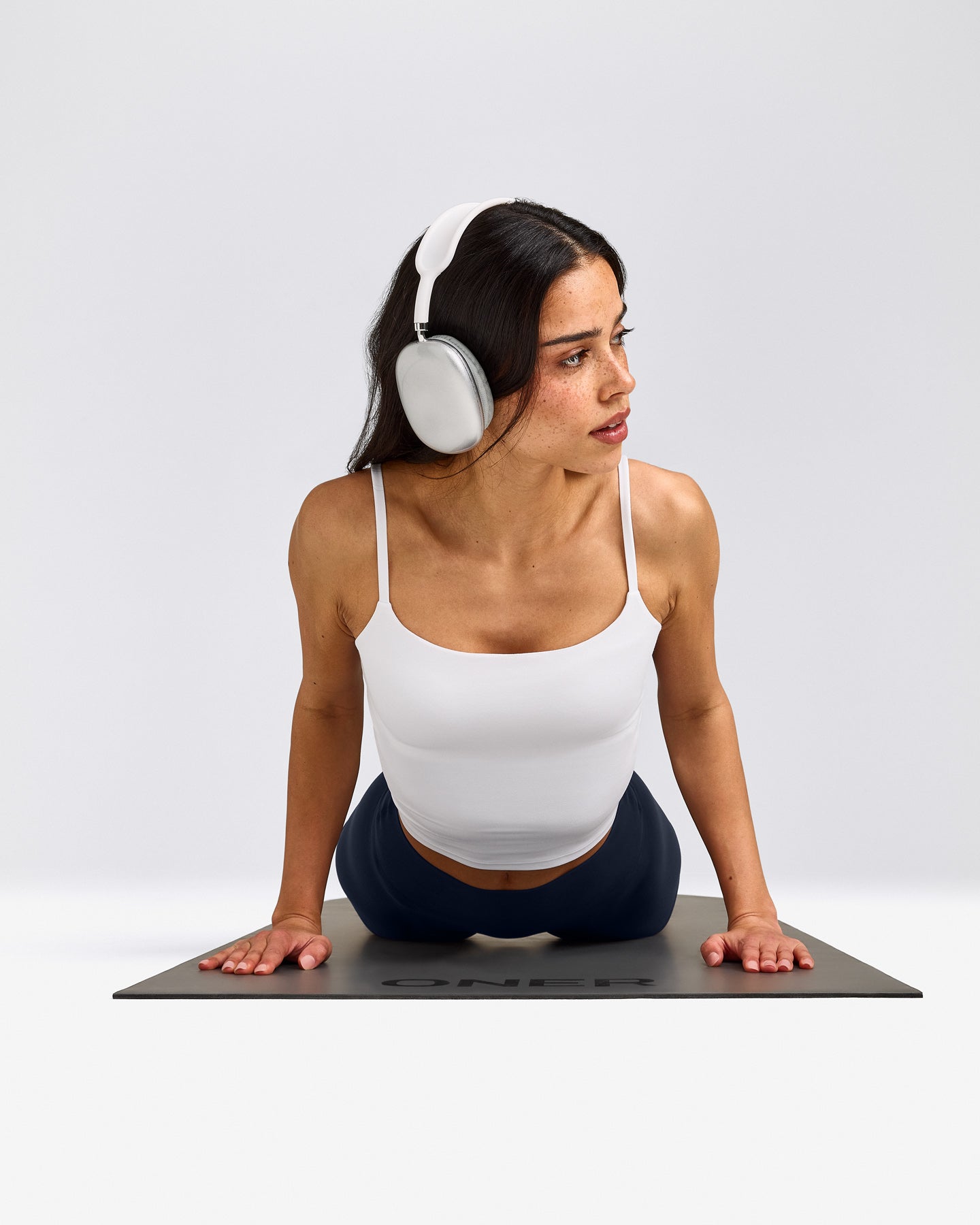 SoftMotion™ Strappy Mid Vest with Built in Bra Shelf | White