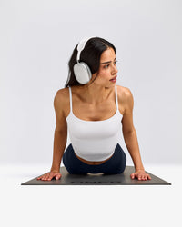 SoftMotion™ Strappy Mid Vest with Built in Bra Shelf | White