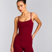 SoftMotion™ Strappy Tank Top with Built in Bra Shelf | Ruby Red