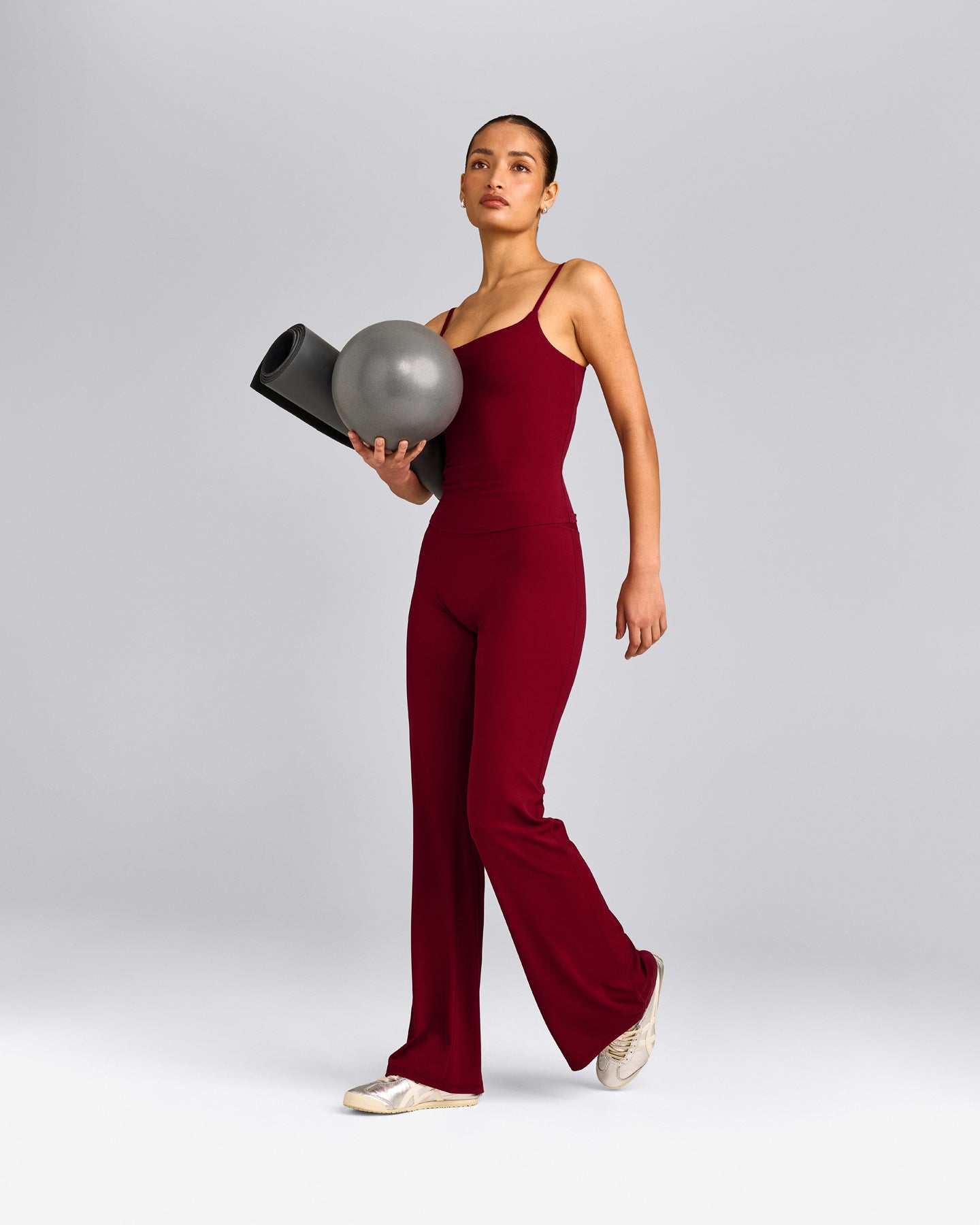 SoftMotion™ Strappy Tank Top with Built in Bra Shelf | Ruby Red