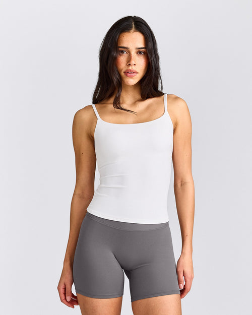 SoftMotion™ Strappy Vest with Built in Bra Shelf | White