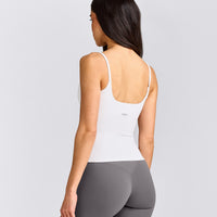 SoftMotion™ Strappy Vest with Built in Bra Shelf | White