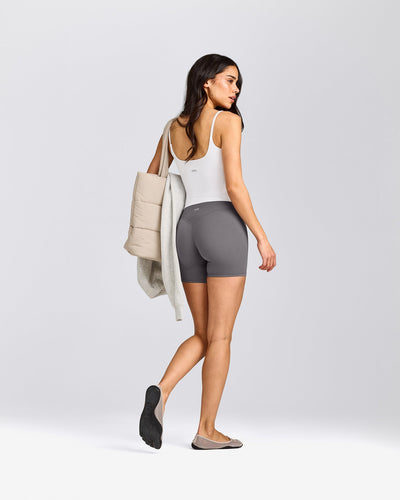 SoftMotion™ Strappy Vest with Built in Bra Shelf | White