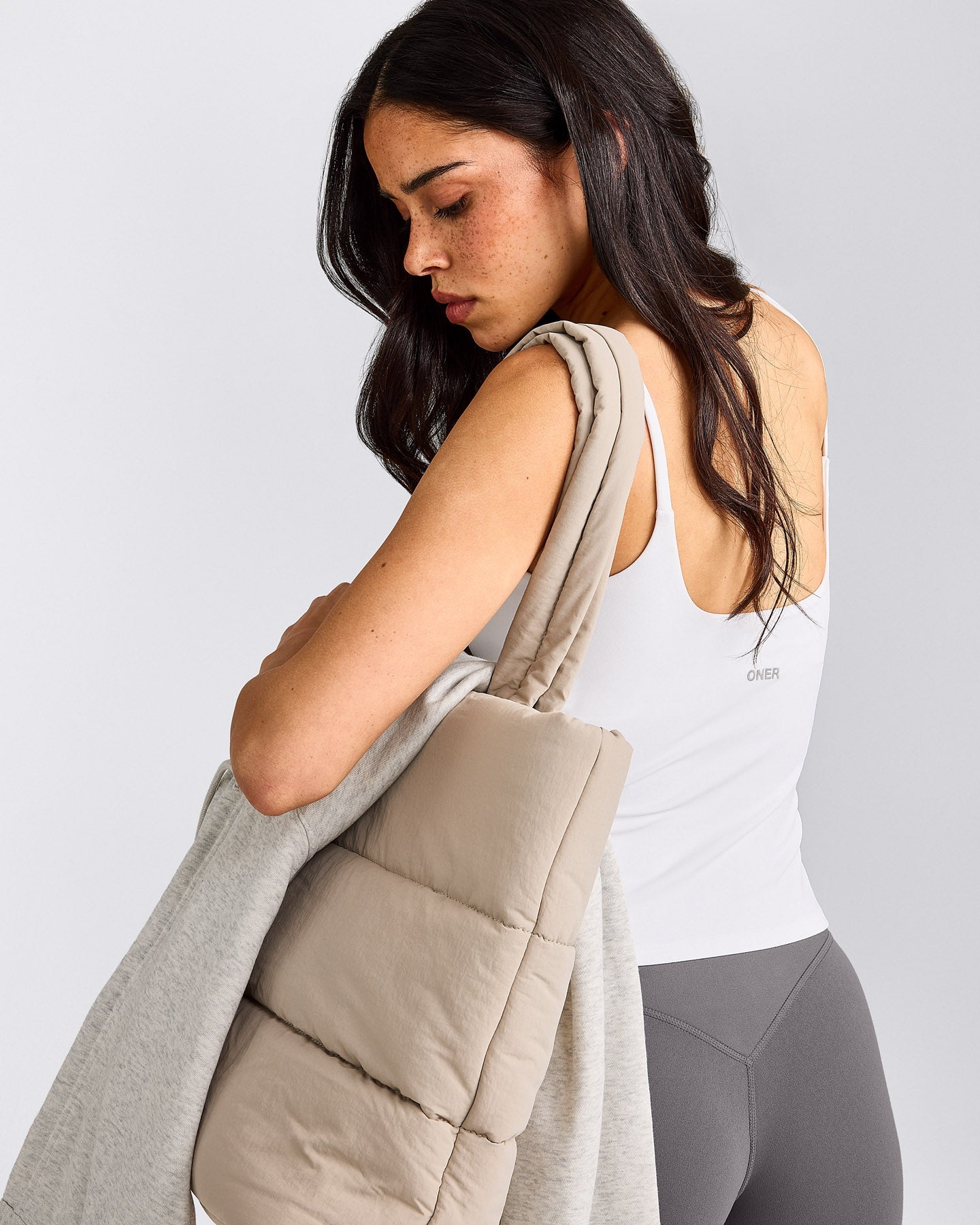 SoftMotion™ Strappy Vest with Built in Bra Shelf | White