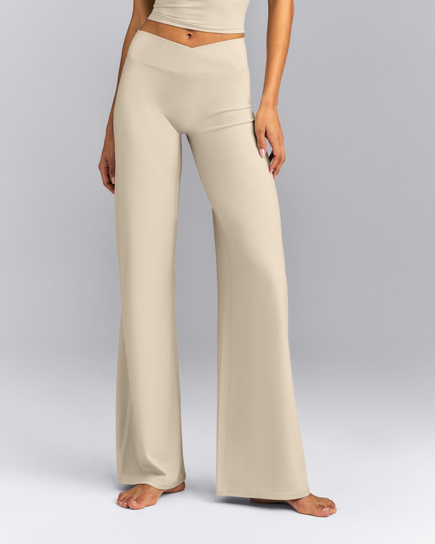 SoftMotion™ Wrap Straight Leg Pants | Oatmeal