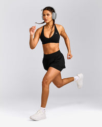 UnifiedMove™ Double Layer Shorts 5" with Reflective Logo | Black