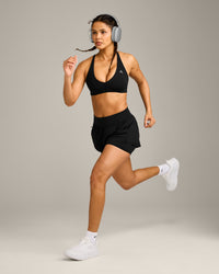 UnifiedMove Double Layer Shorts 5" with Reflective Logo | Black