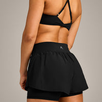 UnifiedMove Double Layer Shorts 5" with Reflective Logo | Black