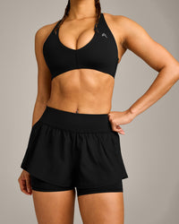 UnifiedMove Double Layer Shorts 5" with Reflective Logo | Black