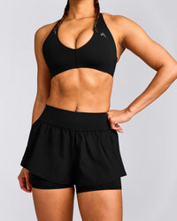 UnifiedMove™ Double Layer Shorts 5" with Reflective Logo | Black