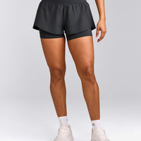 UnifiedMove™ Double Layer Shorts 5" with Reflective Logo | Coal