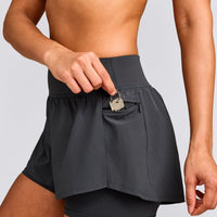 UnifiedMove™ Double Layer Shorts 5" with Reflective Logo | Coal