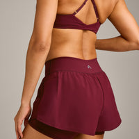 UnifiedMove Double Layer Shorts 5" with Reflective Logo | Rosewood