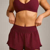 UnifiedMove Double Layer Shorts 5" with Reflective Logo | Rosewood