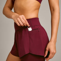 UnifiedMove Double Layer Shorts 5" with Reflective Logo | Rosewood