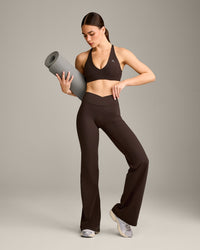 UnifiedMove Wrap Flared Bottoms with Reflective Logo | 70% Cocoa