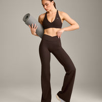 UnifiedMove Wrap Flared Bottoms with Reflective Logo | 70% Cocoa