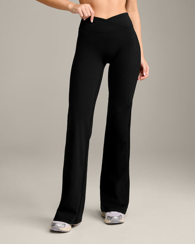 UnifiedMove Wrap Flared Bottoms with Reflective Logo | Black