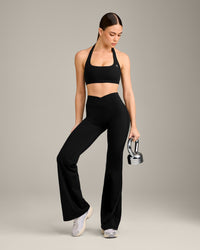 UnifiedMove Wrap Flared Bottoms with Reflective Logo | Black