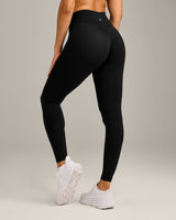 UnifiedMove High Waisted Leggings with Reflective Logo | Black