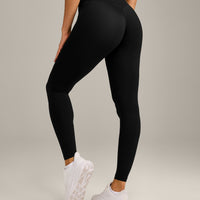 UnifiedMove High Waisted Leggings with Reflective Logo | Black