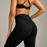 UnifiedMove High Waisted Leggings with Reflective Logo | Black