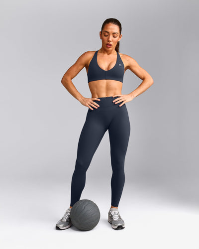UnifiedMove™ High Waisted Leggings with Reflective Logo | True Blue