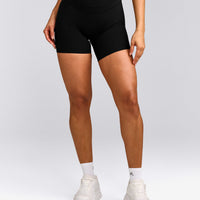 UnifiedMove™ High Waisted Shorts 6" with Reflective Logo | Black