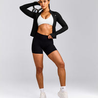 UnifiedMove™ High Waisted Shorts 6" with Reflective Logo | Black