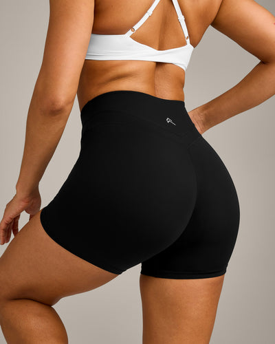 UnifiedMove™ High Waisted Shorts 6" with Reflective Logo | Black