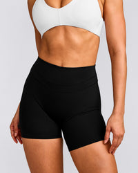 UnifiedMove™ High Waisted Shorts 6" with Reflective Logo | Black
