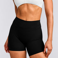 UnifiedMove™ High Waisted Shorts 6" with Reflective Logo | Black