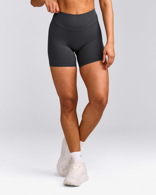 UnifiedMove™ High Waisted Shorts 6" with Reflective Logo | Coal