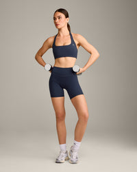 UnifiedMove™ High Waisted Shorts 6" with Reflective Logo | True Blue
