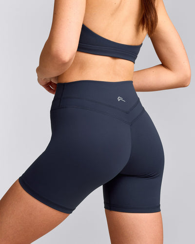 UnifiedMove™ High Waisted Shorts 6" with Reflective Logo | True Blue