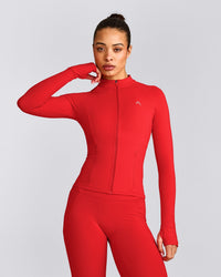 UnifiedMove™ Jacket with Reflective Logo | Muscle Mommy Red
